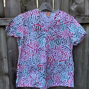 Holiday scrub top sz. M